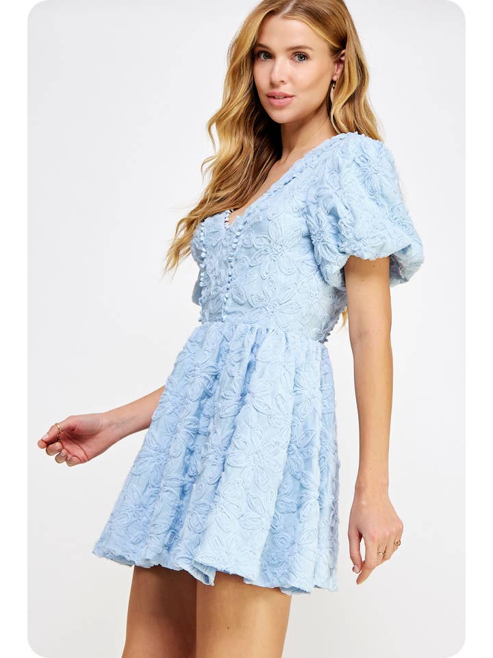 Strut & Bolt - Wholesale Dress - Women's - Floral Textured Tulle Mini Dress2