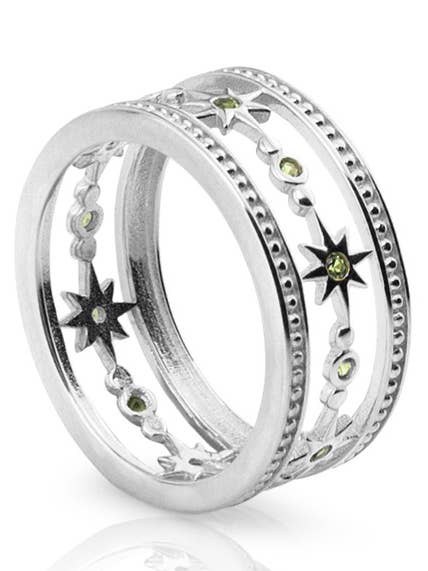 WIDE STARS silver ring2 para venta al por mayor de Aran Jewels