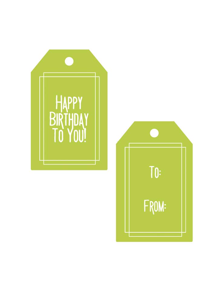 Green Happy Birthday Gift Tags for wholesale by perk