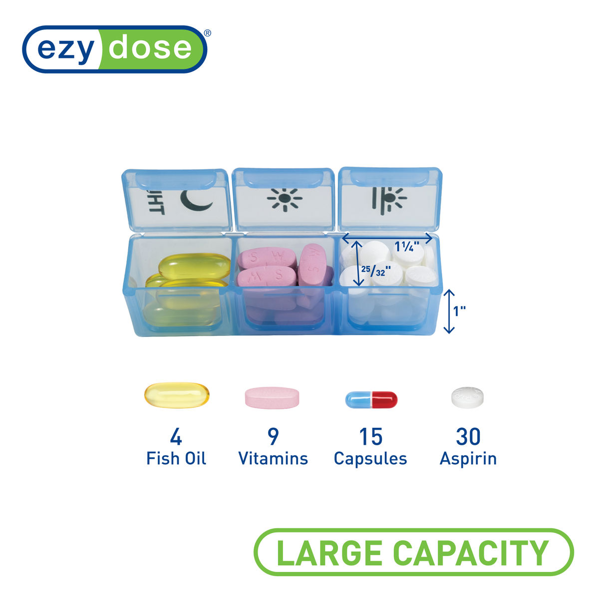 Apothecary Products LLC - Wholesale Pill Organizer - Ezy Dose Weekly 3x/Day Pill Planner, Rainbow2