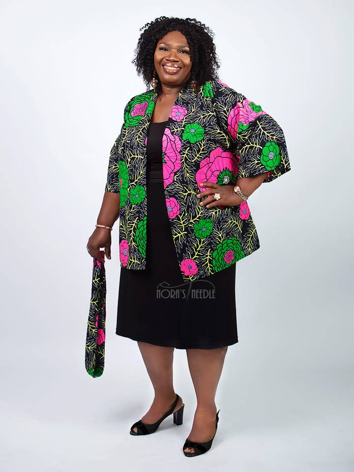 Alero African Print Kimono Jakke for engroshandel hos Nora's Needle