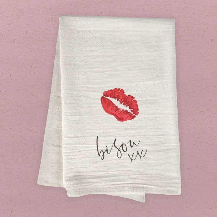 Boheme Bliss – wholesale Kökshandduk – Bisou xx - Alla hjärtans dag bomullskökshandduk