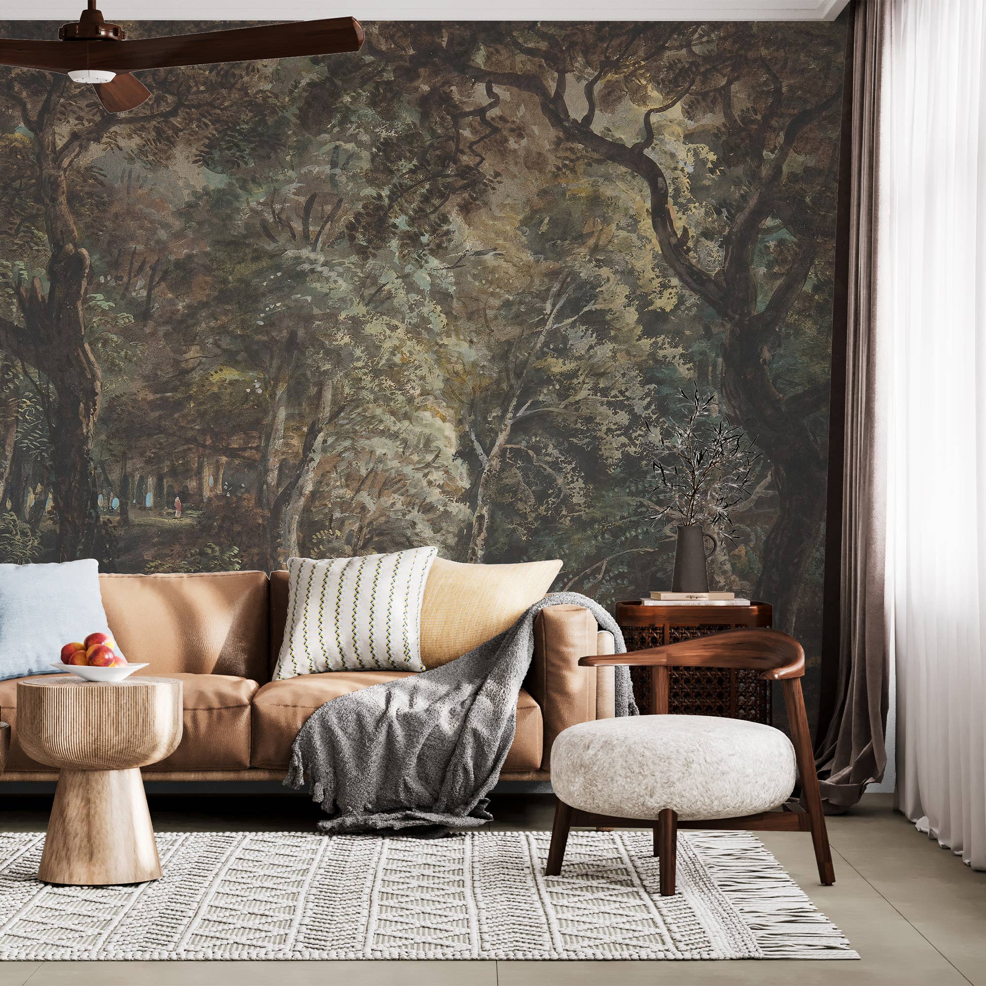 SimurgWallArts - Wholesale Wallpaper - Dark Forest Peel and Stick Wall Mural, Vintage Wallpaper4