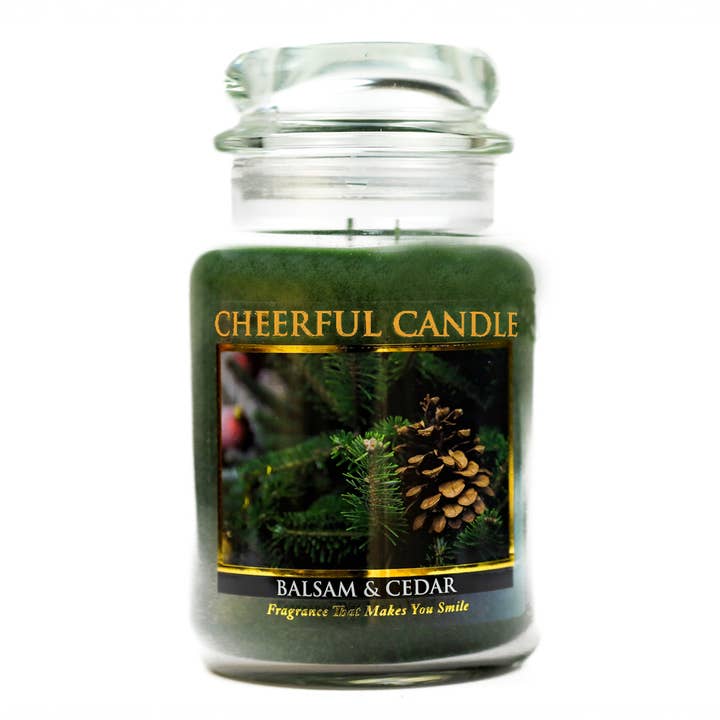 Glada ljus (24 oz.) - Balsam & Cedar för wholesale av A Cheerful Giver