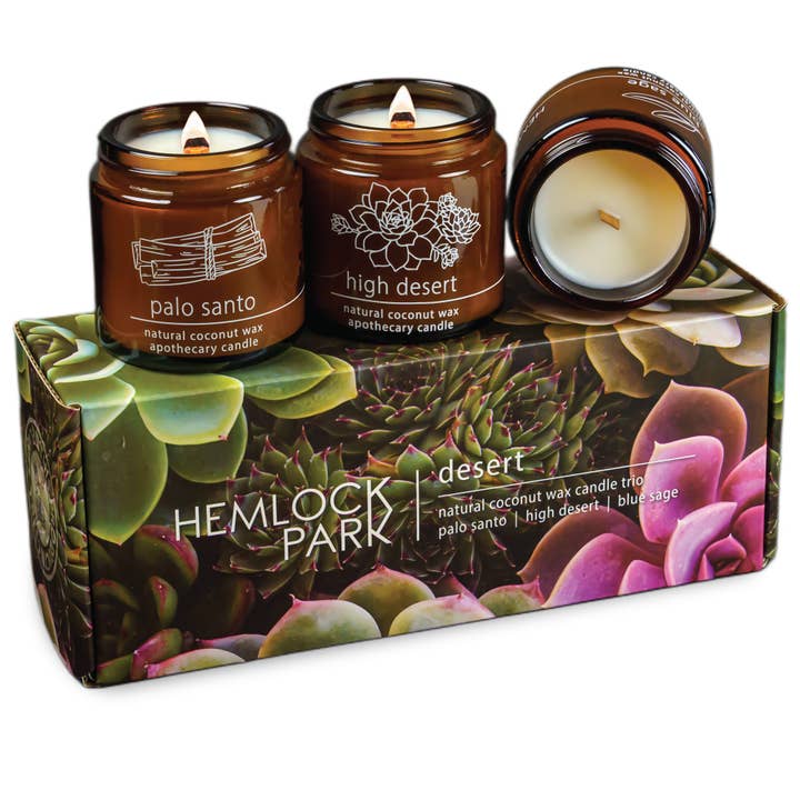 Trio de Déserts | Ensemble de trois bougies de 4 oz pour la vente par Hemlock Park