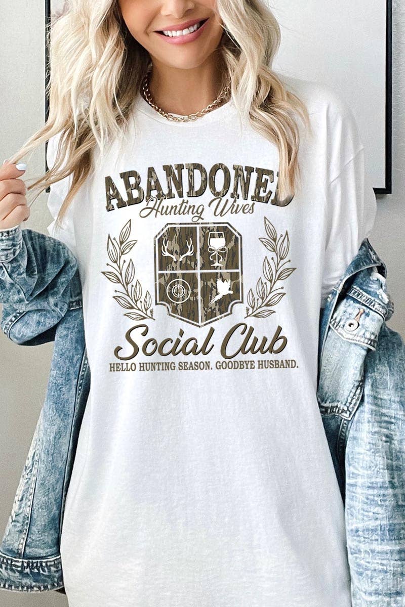 COLORBEAR – wholesale Grafisk T-shirt - Unisex – Abandoned Hunting Wife Graphic Tung bomullströja0