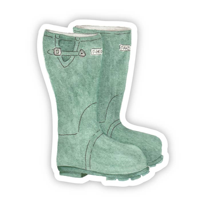 Green Wellies Sticker for wholesale by Tulip Design Company