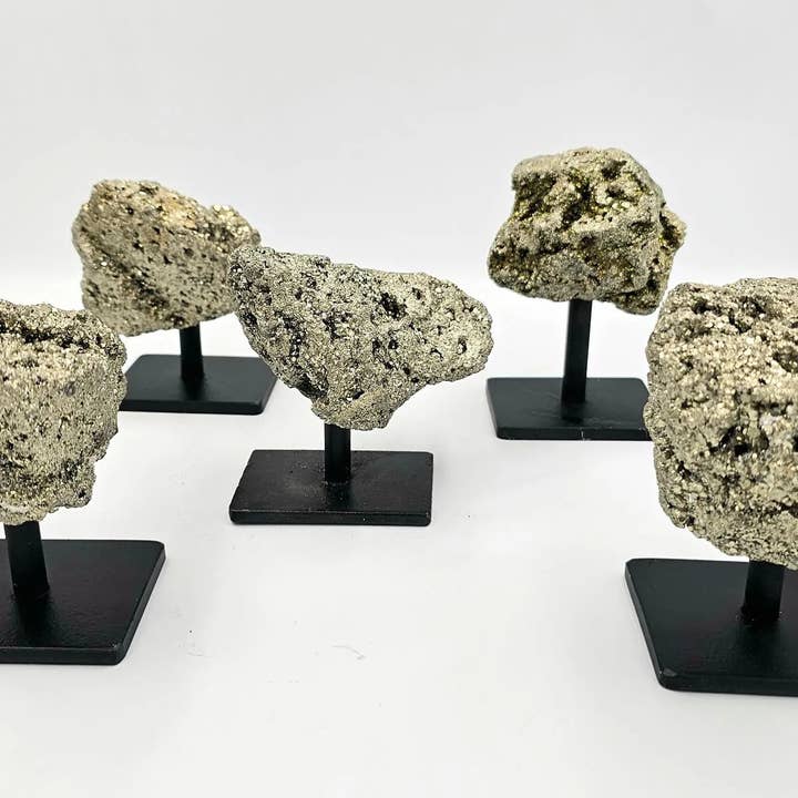 Peruvian Pyrite Crystal On Custom Stand - Medium for wholesale by Distinction Crystals