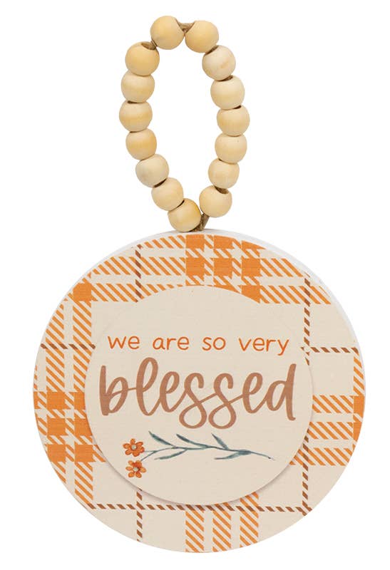 The Hearthside Collection - Wholesale Ornament Set - Thankful/Blessed/Gratitude Beaded Ornament, 3 Assorted2