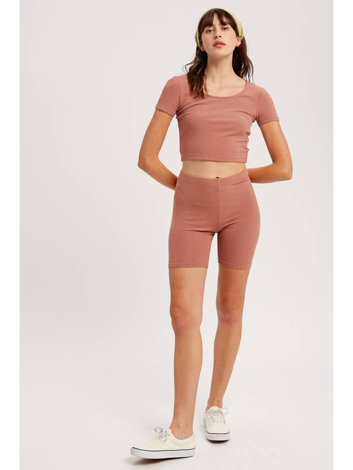 Listicle - Wholesale Lounge Set - Women's - Relax Ribbed Biker Lounge Set35