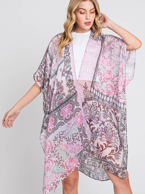 PAISLEY FLOWER PRINT KIMONO for wholesale by Shop Neighbors