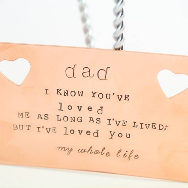 Cartão de Carteira em Metal Personalizado em Forma de Coração para o Pai por atacado de The Silver Diva