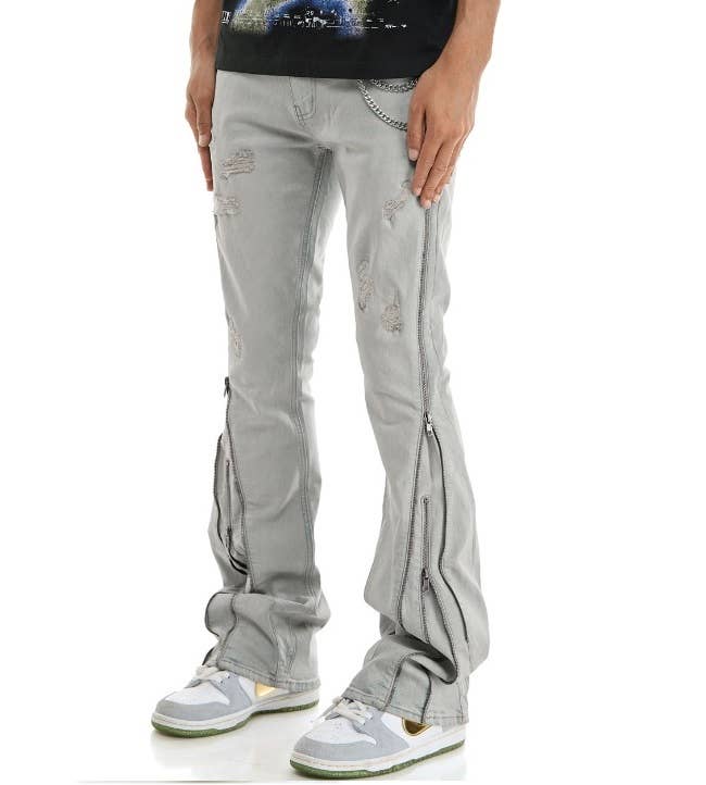 KDNK - Wholesale Jeans - Men's - DOUBLE ZIPPER FLARE JEANS12