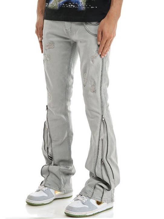 KDNK - Wholesale Jeans - Men's - DOUBLE ZIPPER FLARE JEANS12