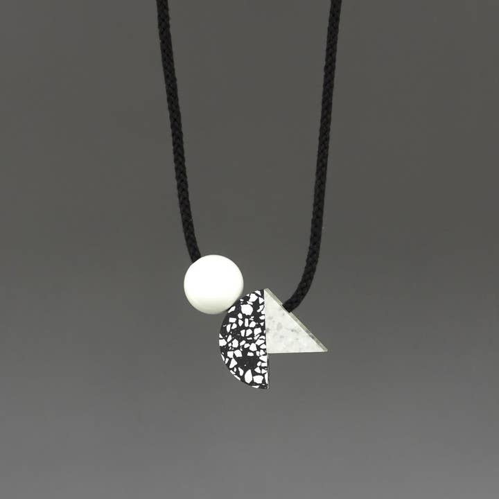 Theodor Necklace. Terrazzo statement accessory. for wholesale by one we made earlier