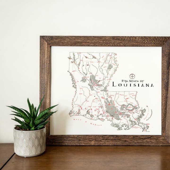 Louisiana Map for wholesale by Lord of Maps