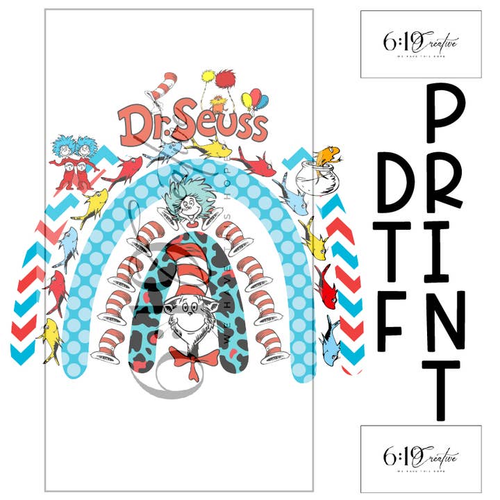 Dr. Suess Rainbow DTF-afdruk voor wholesale door 6:19 Creative
