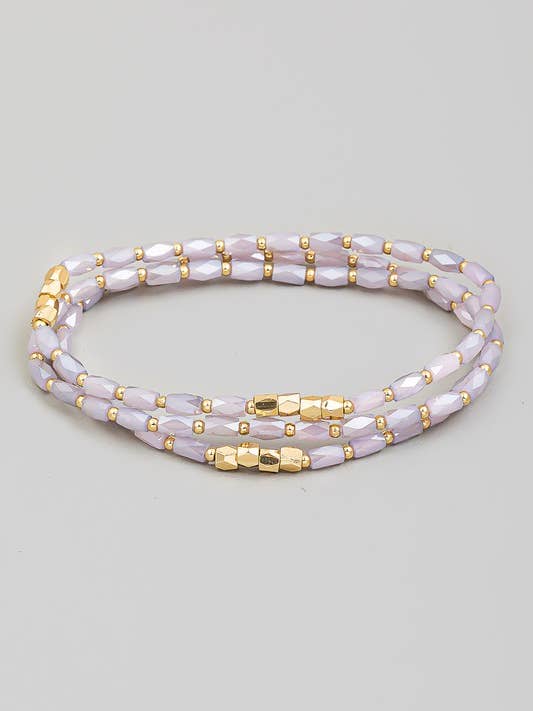 Set di braccialetti elastici con perline di vetro BC3315 per la vendita all'ingrosso da parte di anbfashion