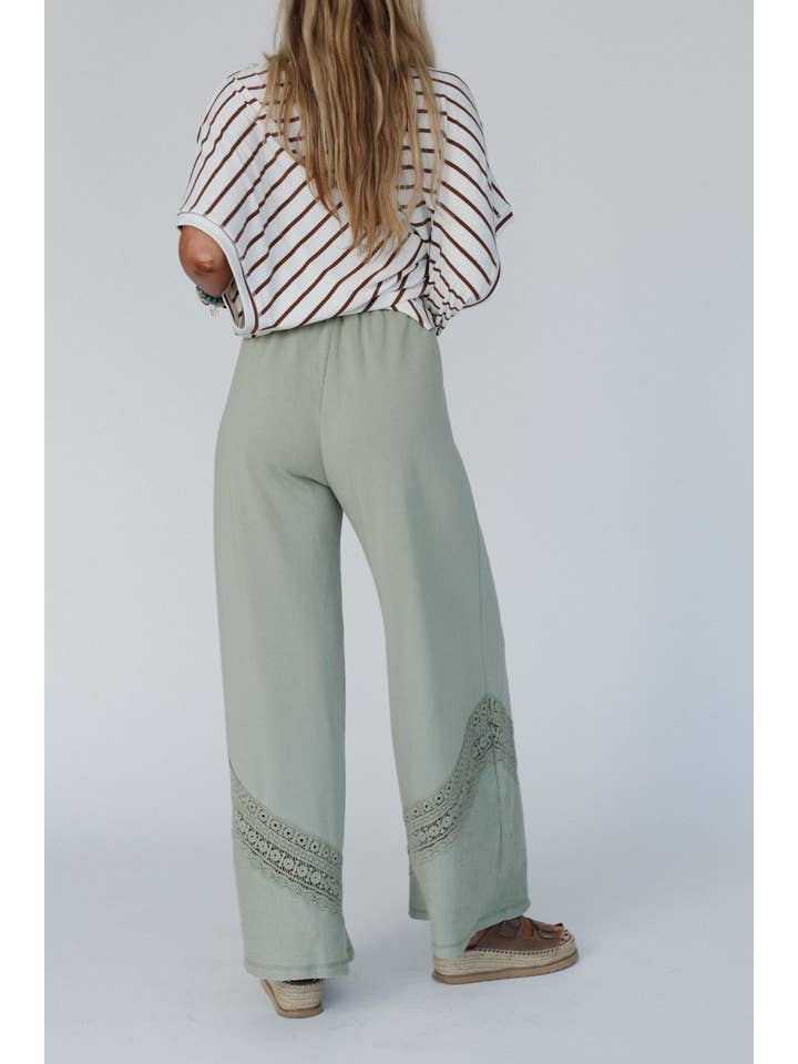 Three Bird Nest - Wholesale Pants - Women's - Lyrical Wide Leg Pants - Green