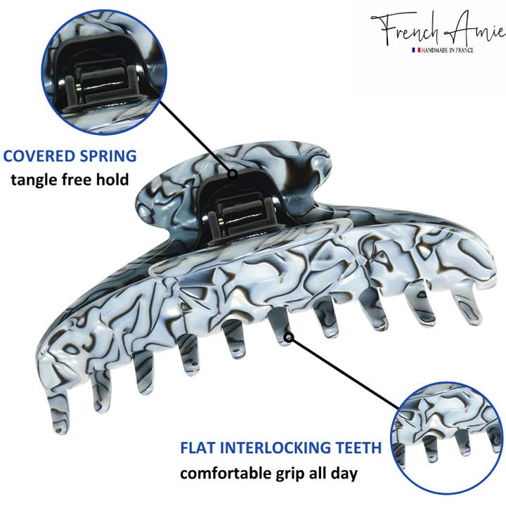 Parcelona - Wholesale Hair Clip - Women's - French Amie Contour Large 4 ¾” Celluloid Handmade Jaw Hair Claw Clip for Women43