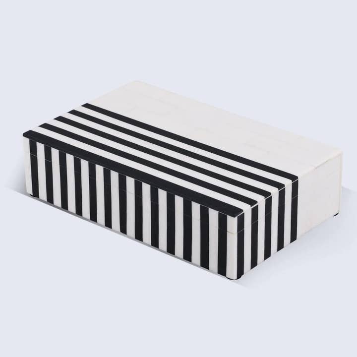 Decorative Box Mono Lead White & Black Available in 7 Sizes for wholesale by Handicrafts Home