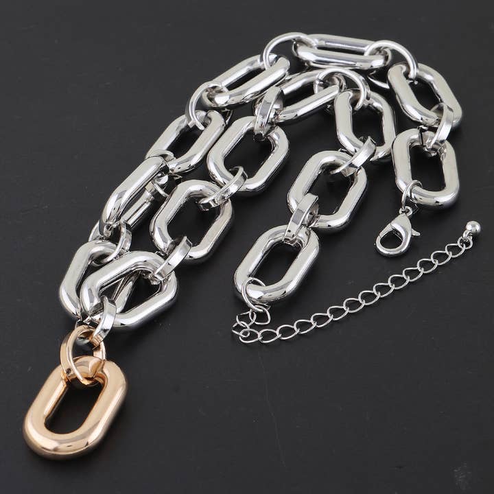 GSL Two Toned Link Chain Necklace for wholesale on Faire