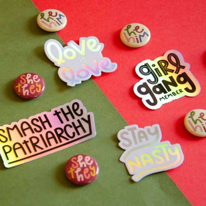 Twentysome Design - Wholesale Sticker - Smash the Patriarchy Feminist Holographic Sticker3