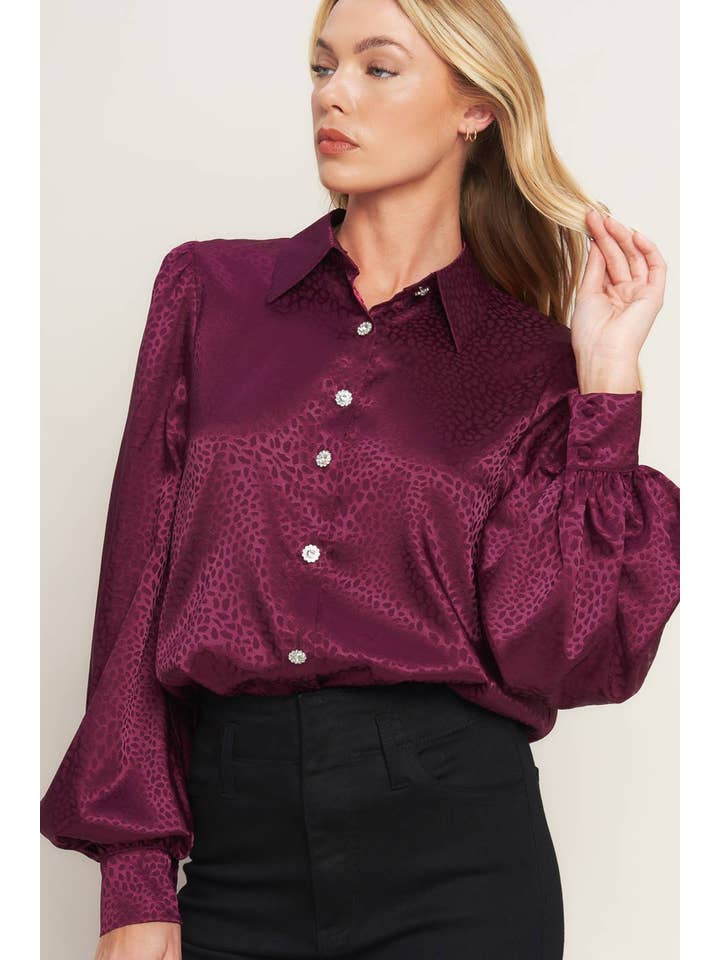 Burgundy A solid woven top - IT12713 for wholesale on Faire4