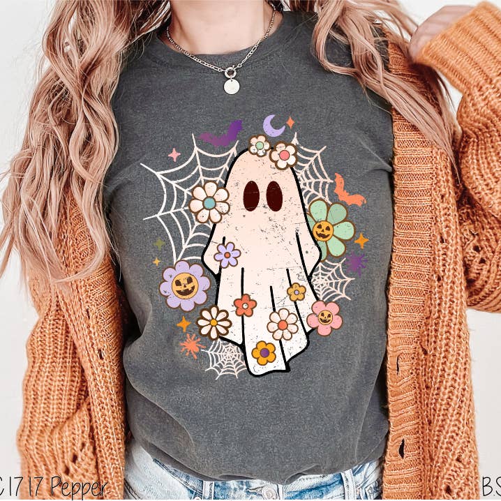 Floral Cute Ghost Light Distressed #BS5911 for wholesale by Bama Screens