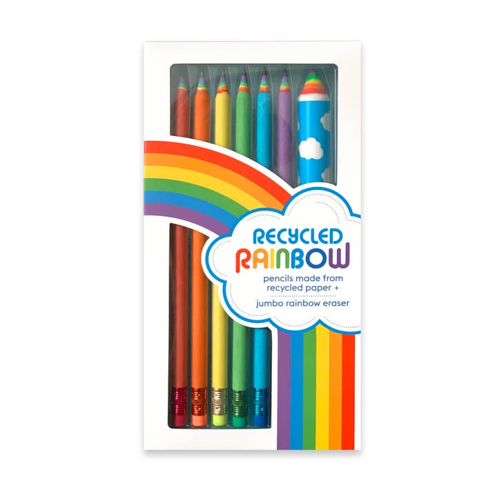SNIFTY - Wholesale Pencil - RECYCLED RAINBOW PENCIL & ERASER SET