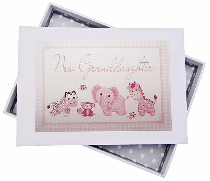 White Cotton Cards – wholesale Photo album – Boasting Book New Granddaughter Mini Photo Album0