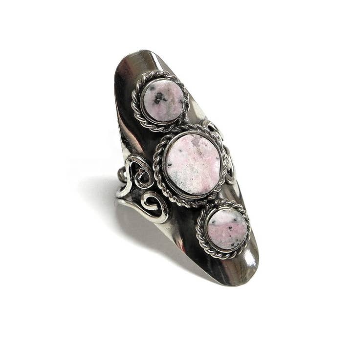 Pichincha - Wholesale Cocktail/Statement Ring - Triple Stone Adjustable Metal Ring4