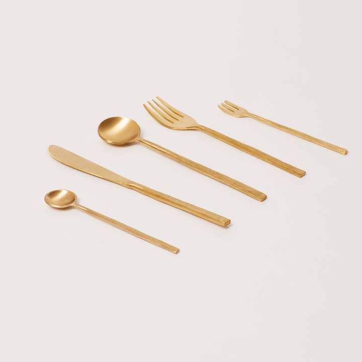 Fleck – wholesale Cutlery set – Wabi Brass Flatware Set7