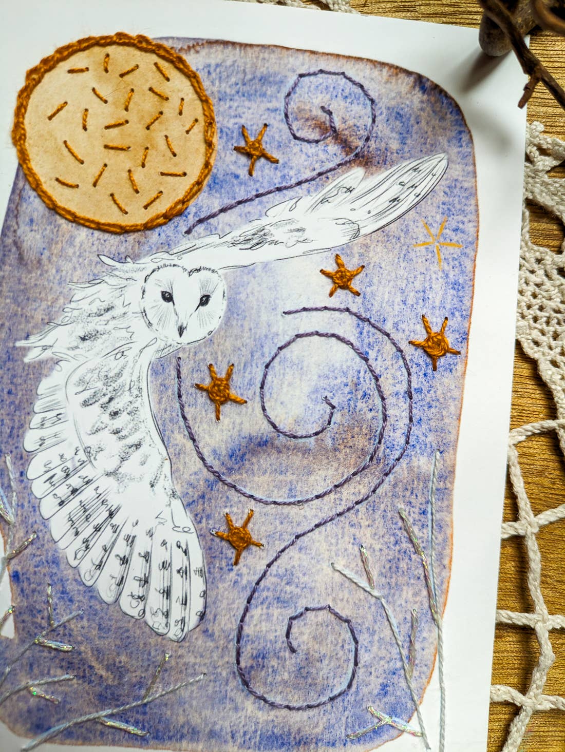 Rue de Pleine Lune - Wholesale Embroidery/Cross Stitch Supplies - "A Plumes" Embroidery Cards - paper embroidery kit1