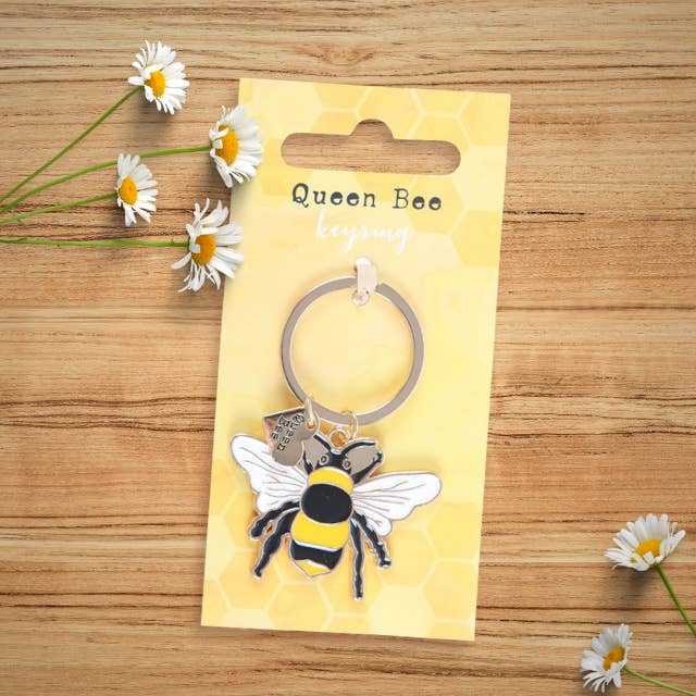 Queen Bee Enamel Keyring for wholesale by Something Different Wholesale