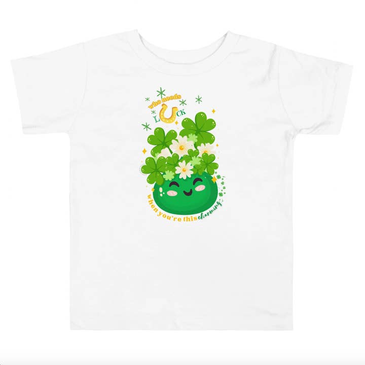 St. Patrick's | Four-Leaf Clover Toddler Short Sleeve Tee for wholesale by Jenuine Heartfelt Design