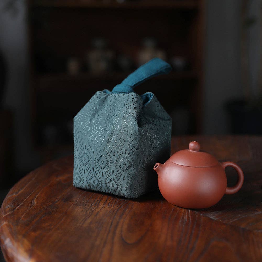 Gohobi （We cover U.S. import duties） – wholesale Förvaringspåse – Gohobi Grön Vävd Brokad Tekärlsförvaring Resväska Shifuku17