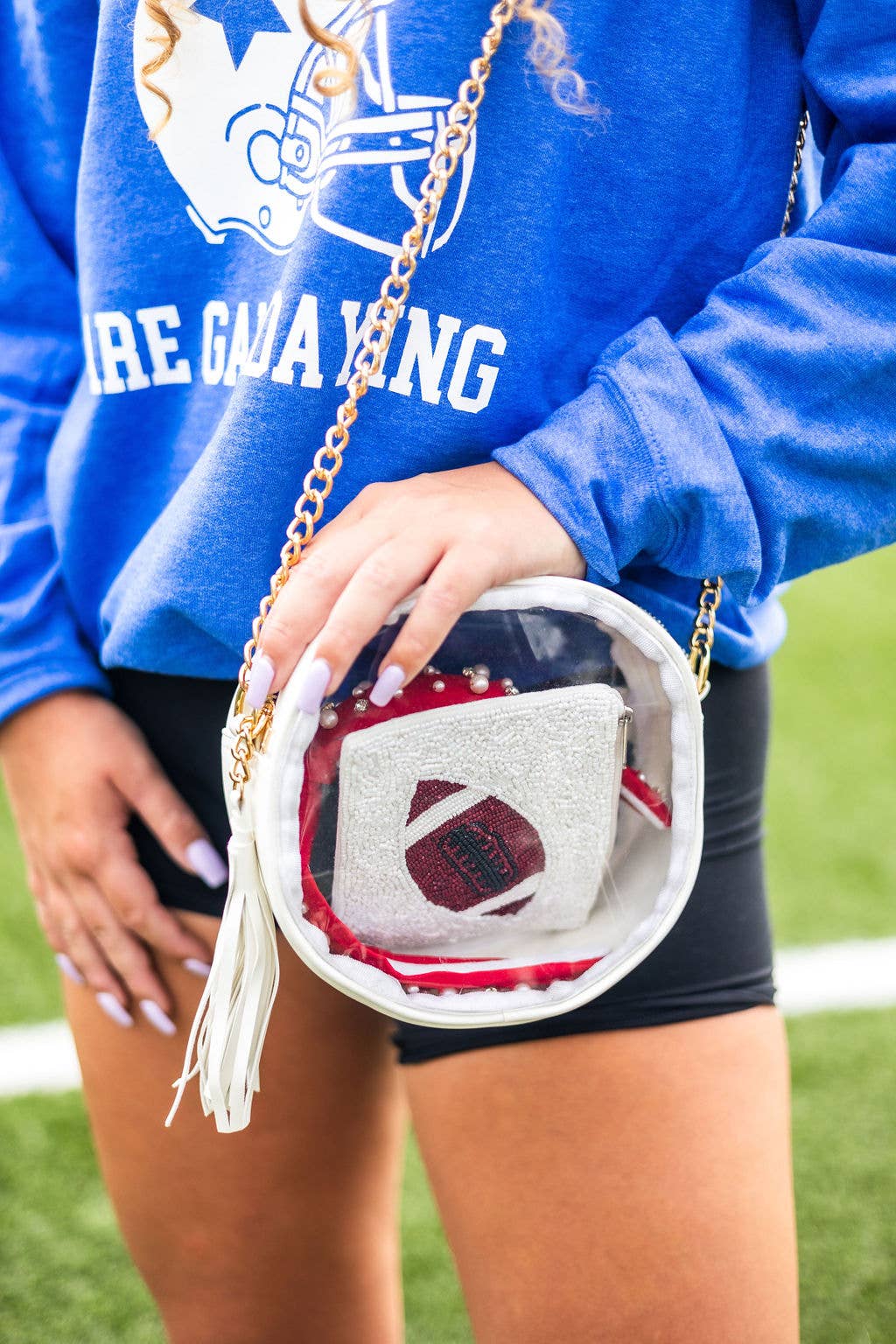 Bash - Venta al por mayor Bandolera - Mujer - Bolsa para estadio, bandolera transparente, bolsa circular, borla1