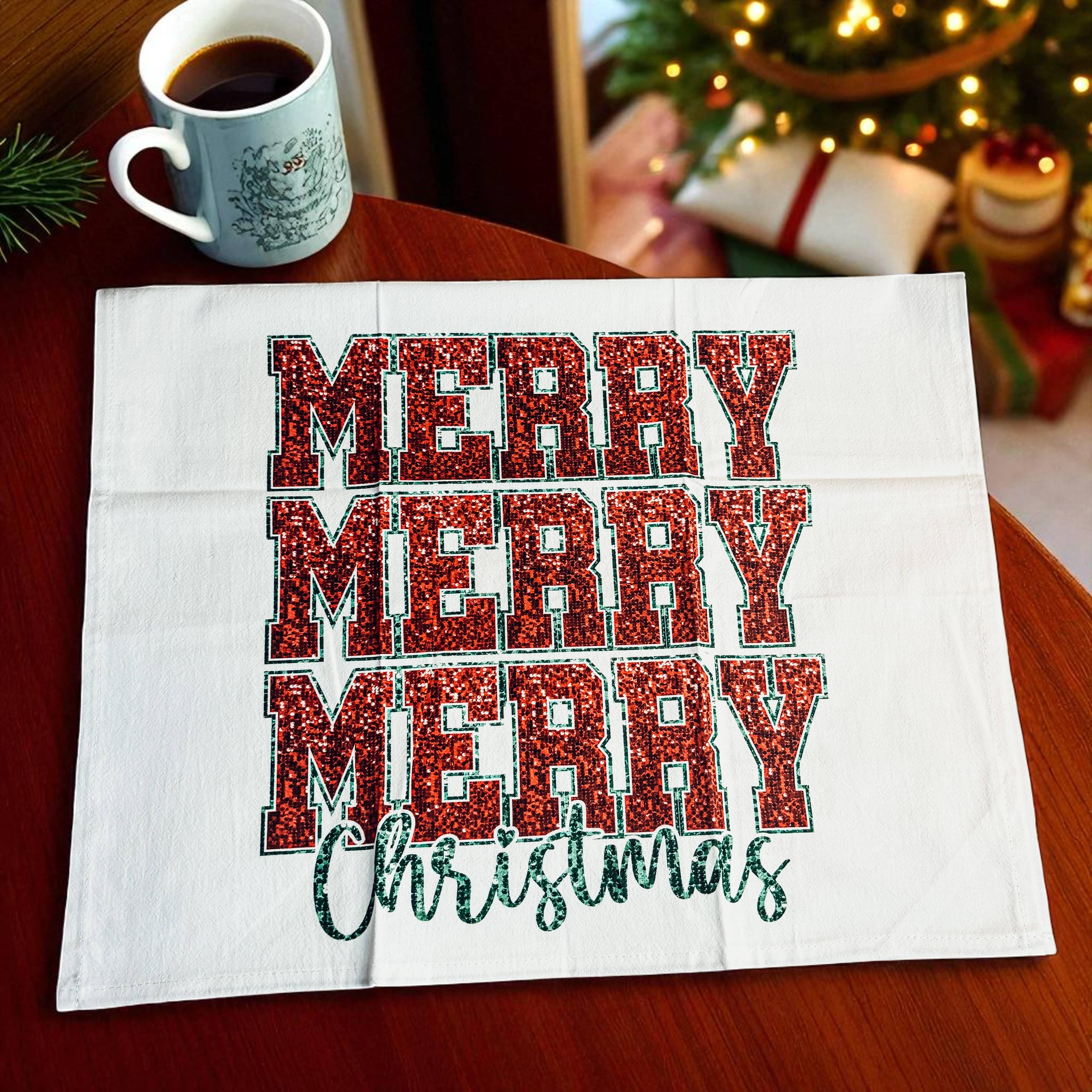 Gia Roma - Wholesale Tea Towel - Vintage Santa Holiday Kitchen Towel & Decor | Pink Christmas68