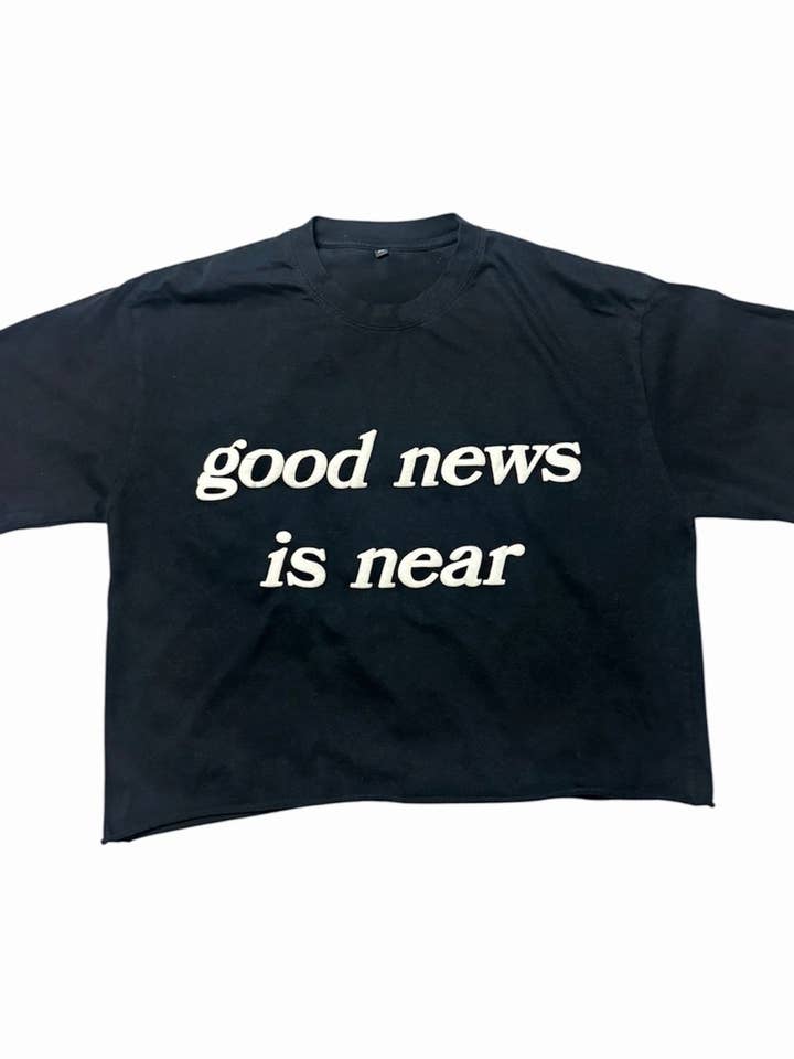 good news is near puff print tees for wholesale by Prophet | Envoy