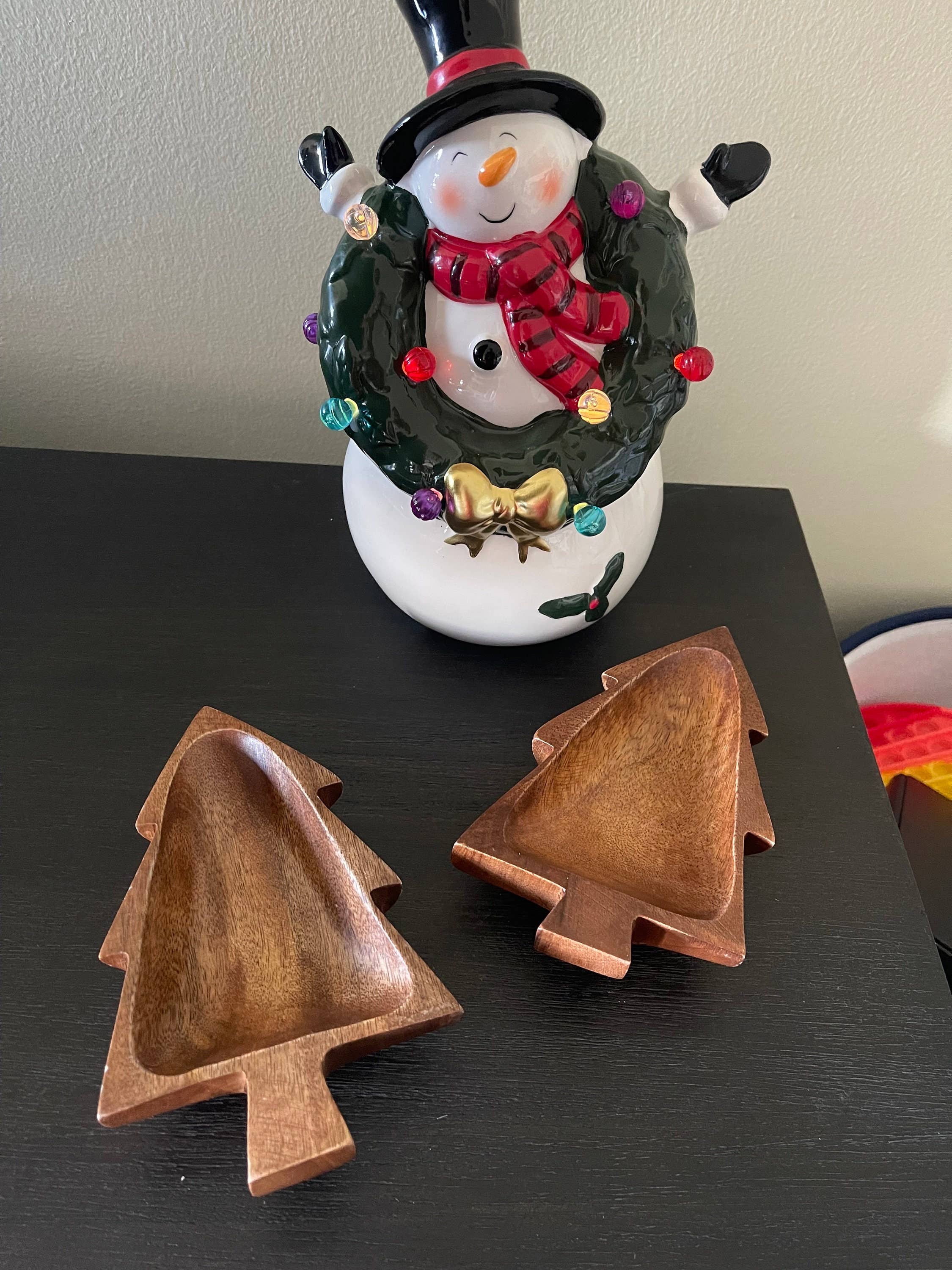 Woodware&Co - Wholesale Decorative Plate/Dish/Bowl - Mini Christmas Tree Wood Bowl1