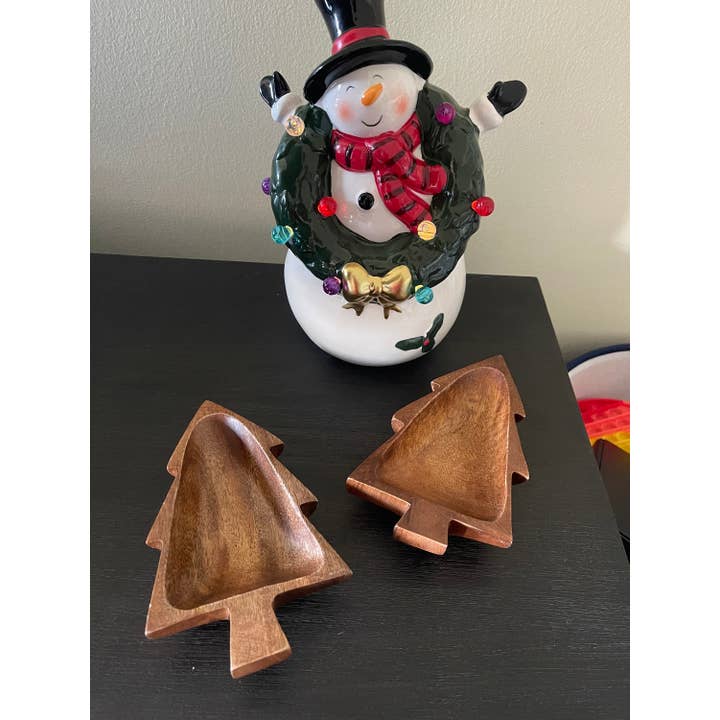 Woodware&Co - Wholesale Decorative Plate/Dish/Bowl - Mini Christmas Tree Wood Bowl1