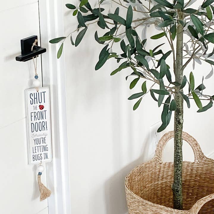 Devanie At Home (Formerly Adams & Co.) - Wholesale Sign - 45152 - 3x16 hang wood sign (FLAG/SHUT) Americana CLEARANCE1