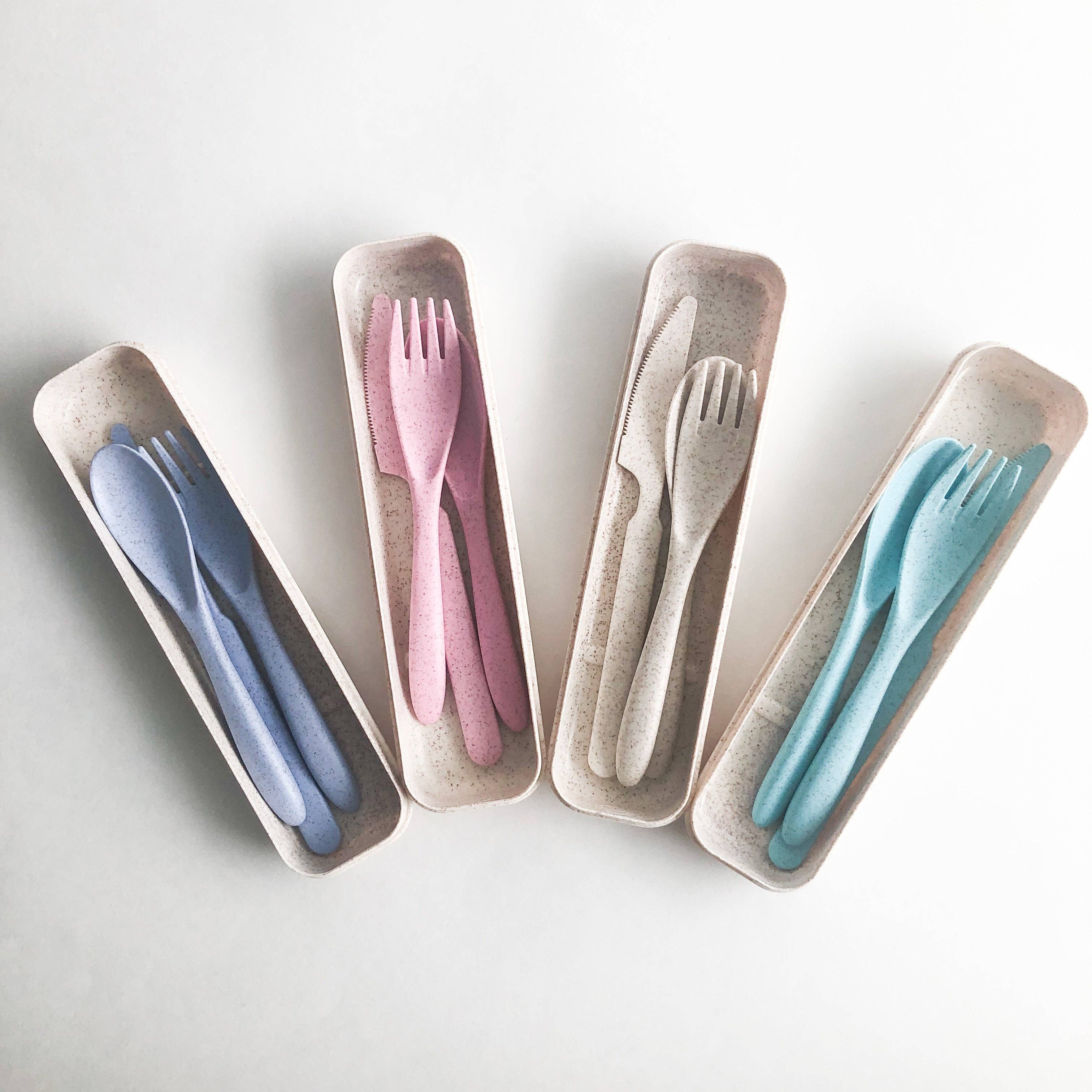 Smile Boutiques - Wholesale Assorted Cutlery Set - Reusable Wheat Straw Cutlery Set3