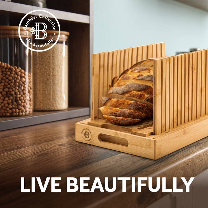 Bambusi - Wholesale Bread Mix - Adjustable Bamboo Bread Slicer for Homemade Loaves13