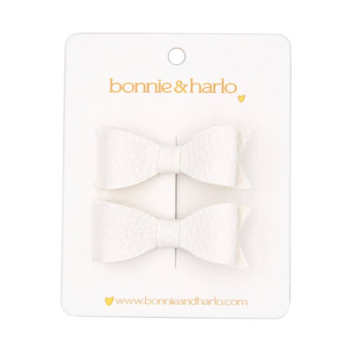 mini sløjfe klip | hvid for engroshandel hos Bonnie and Harlo