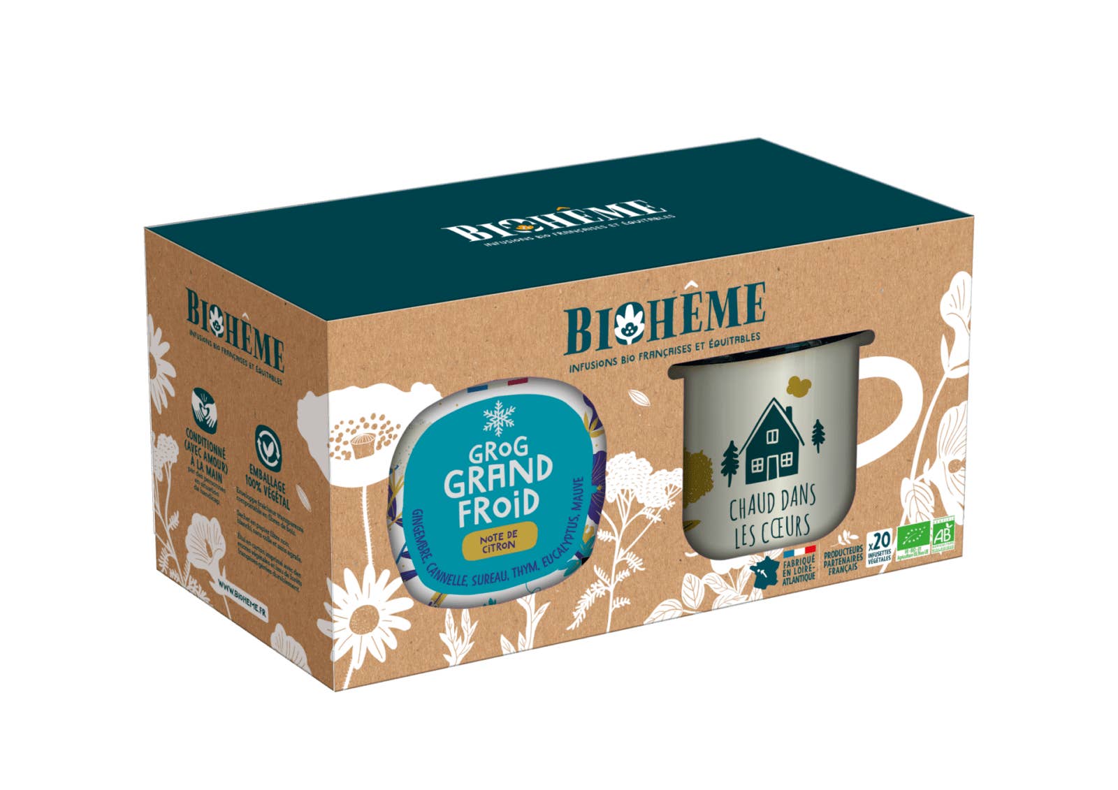 Biohême - Wholesale Gift Box - Mug & Grog Cold Weather Set - x20 Organic Infusions