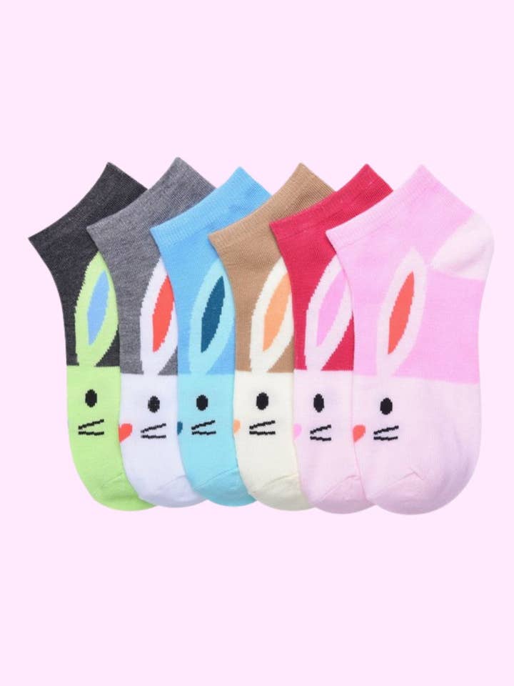 Conjunto de 12 Meias Divertidas para Bebé | Coelhinho da Páscoa por atacado de Amerikan Basics
