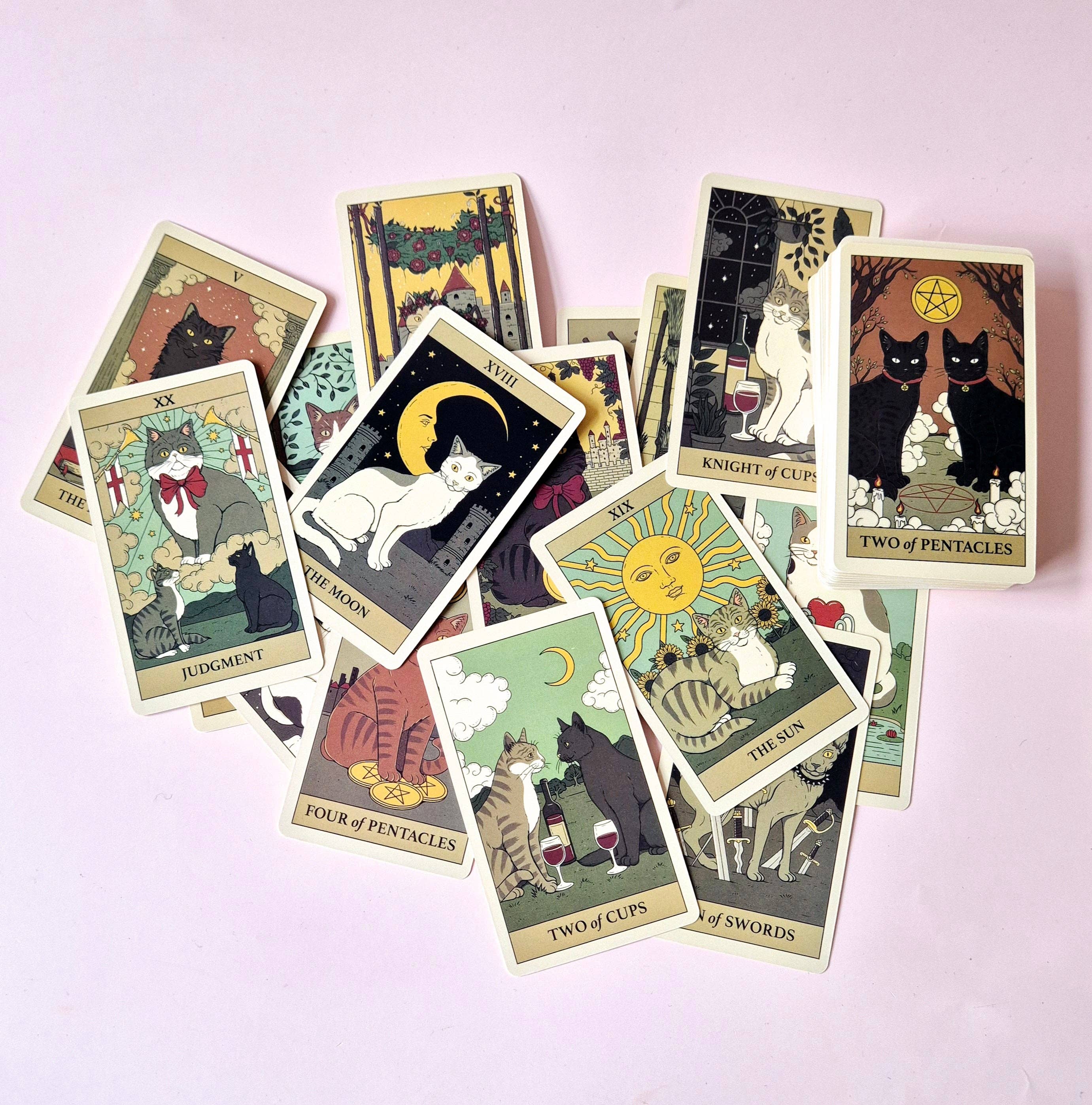 Moonlight Gemstones – wholesale Tarot-kort – Cats Rule The Earth Tarot – 78 kort för kattälskare1