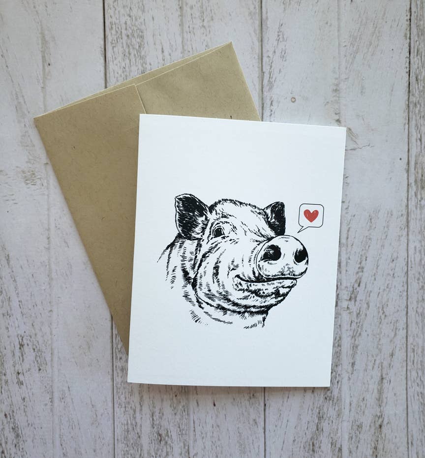 Cocklebur & Co. - Wholesale Stationery/Notecard Set - Farm Animal Valentine’s Notecards12